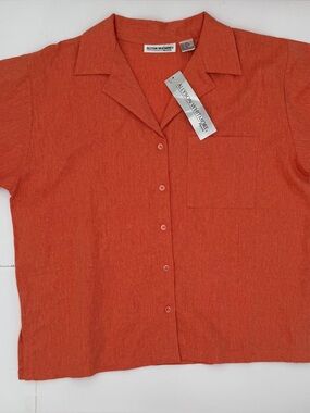 Allyson Whitmore Women’s Short-Sleeve Camp Collar Shirt - Orange